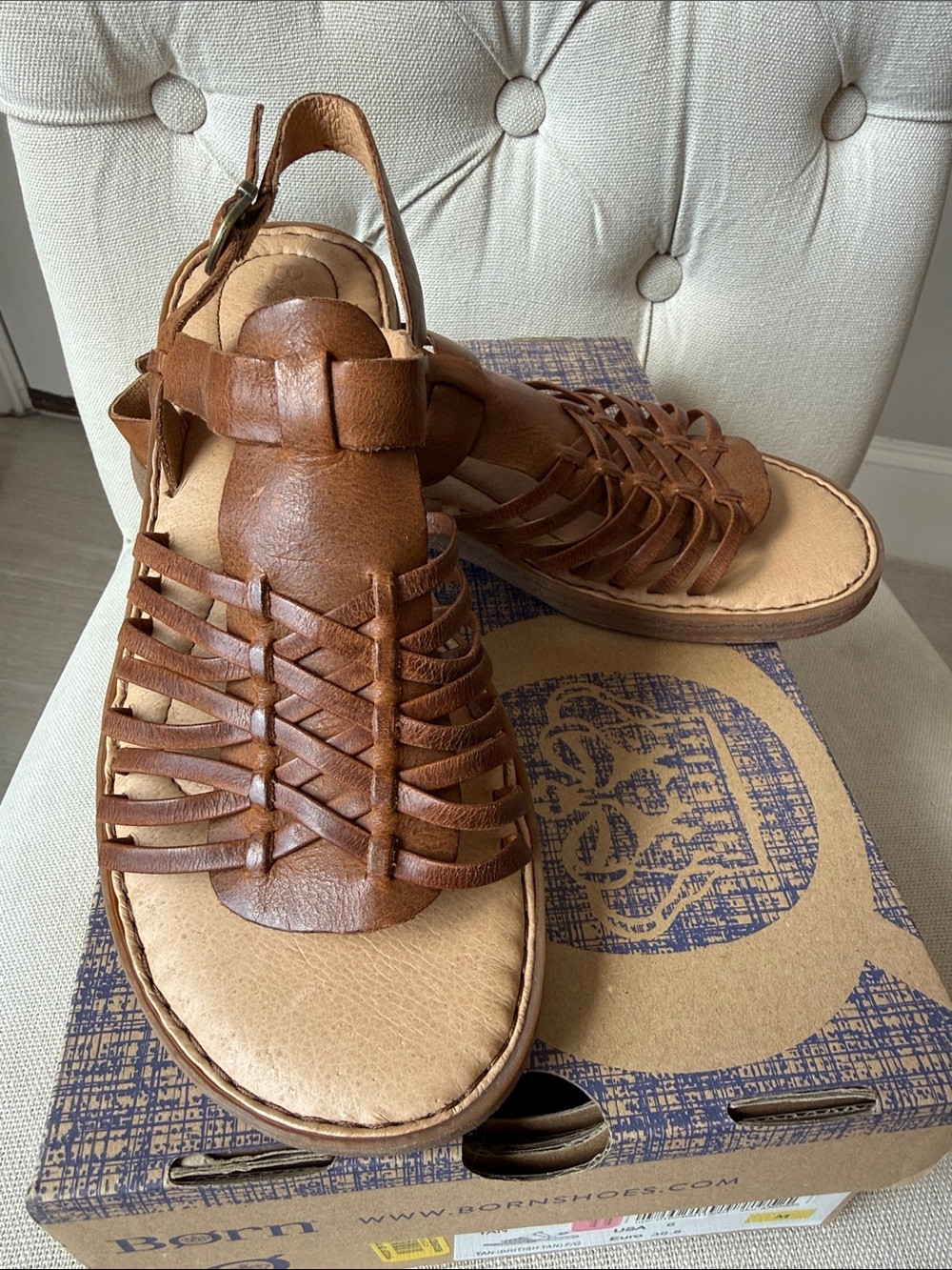 Born Santiam Woven Leather Sandals